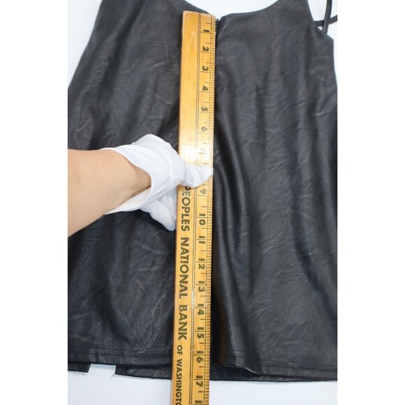 Y2K Tiger Mist XS Black Faux Leather Top Back Zipper Whimsygoth Grunge - Picture 5 of 8